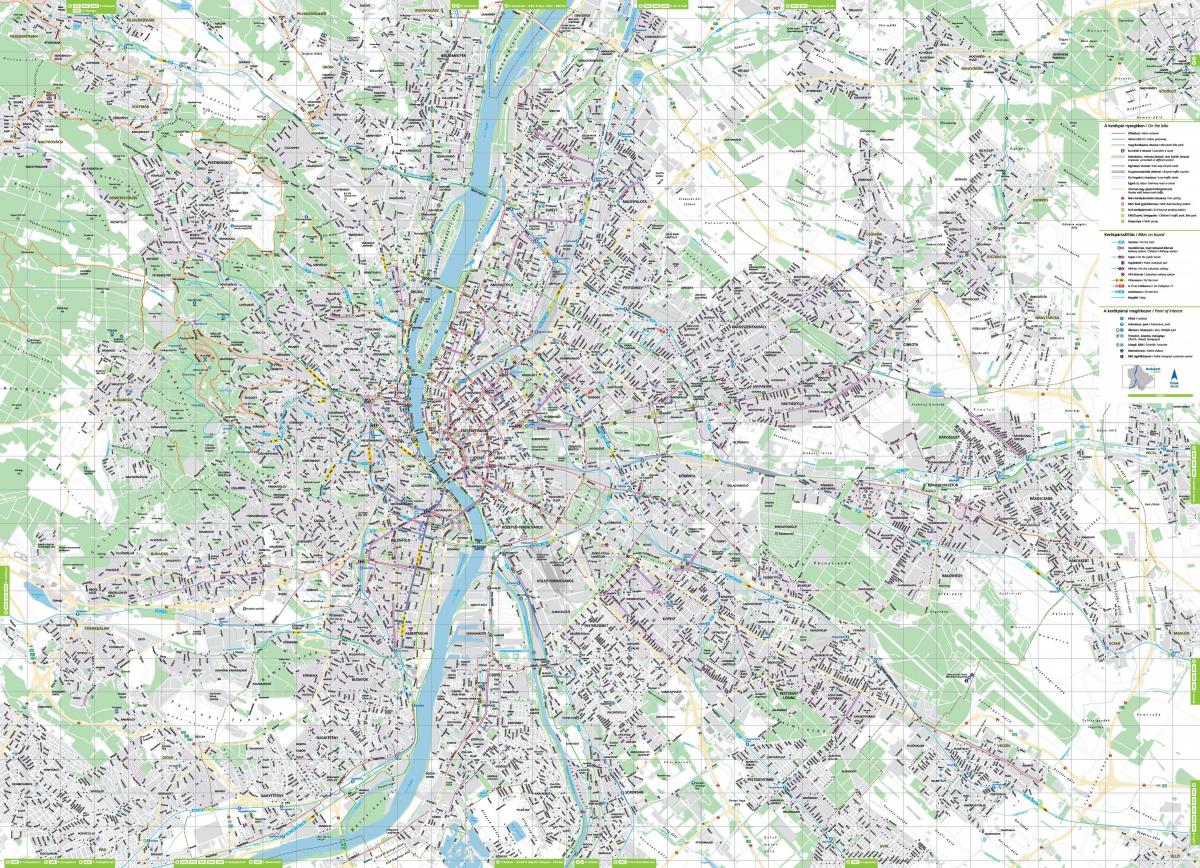 Boedapest fietsstrook kaart