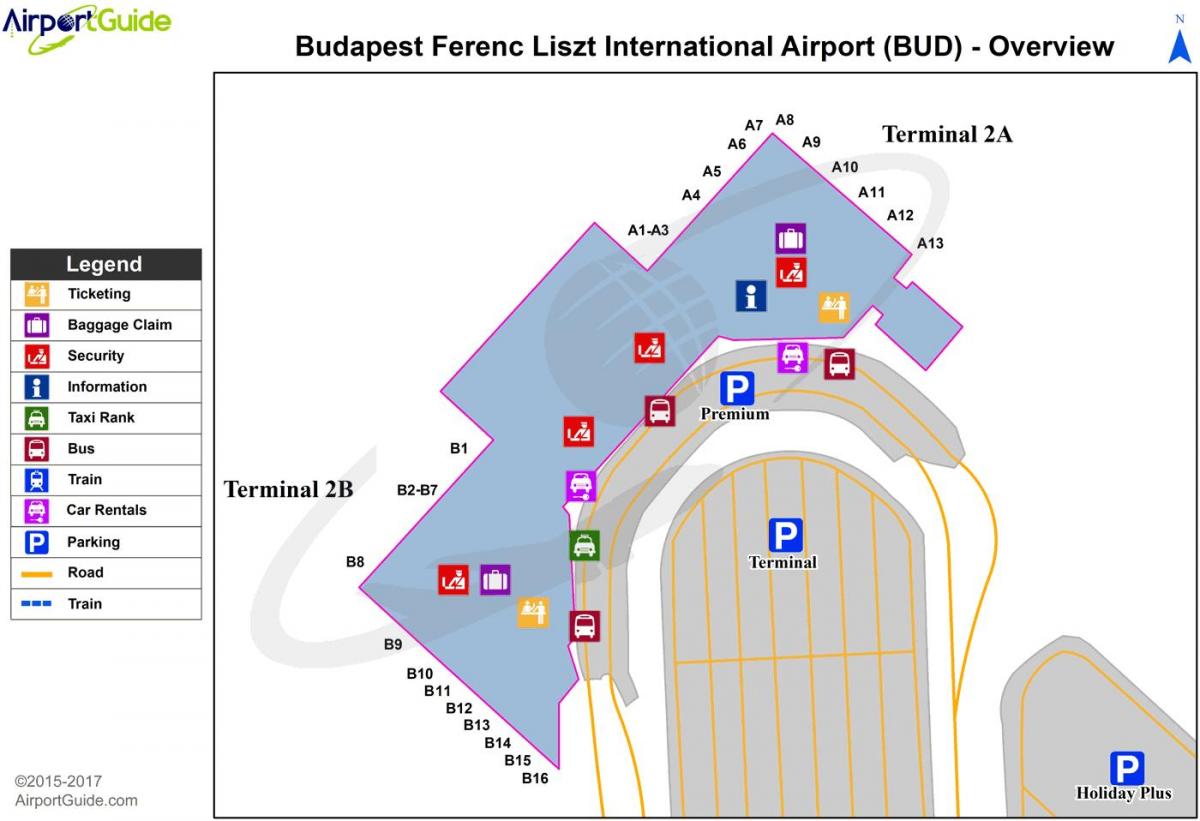 Plattegrond luchthaven Boedapest