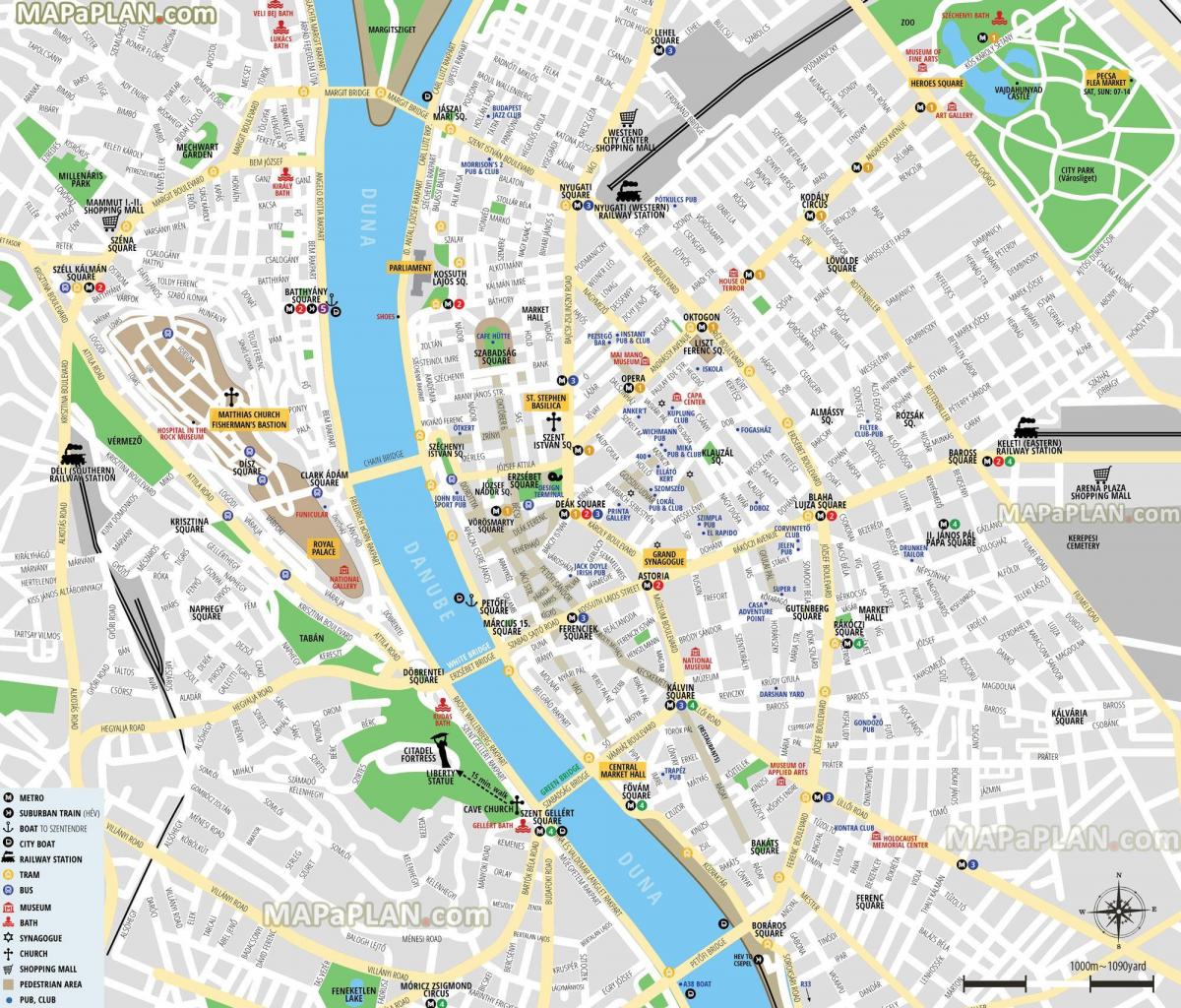 Boedapest centrum kaart