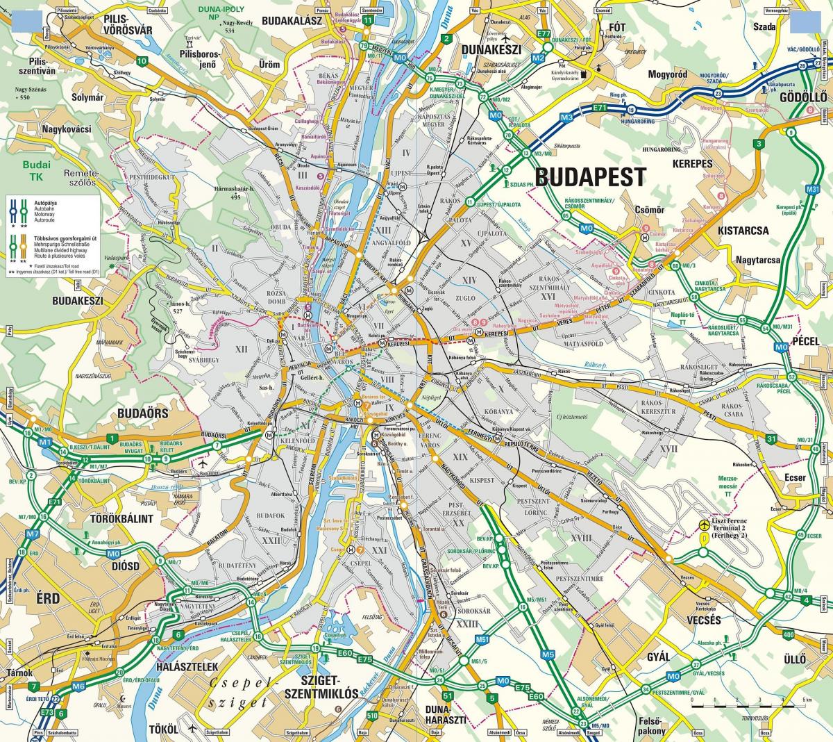 Budapest wegenkaart