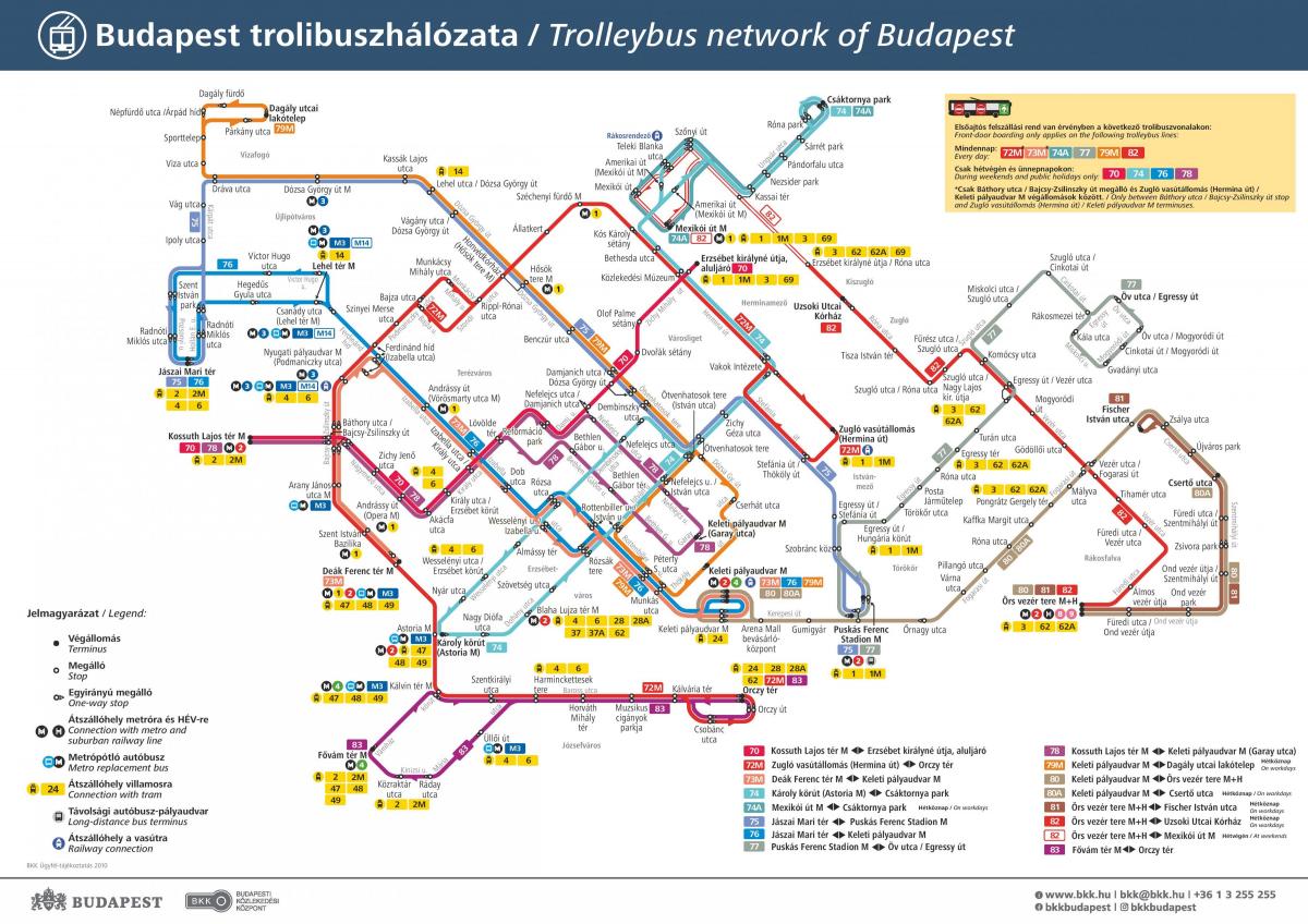 Boedapest trolley stations kaart